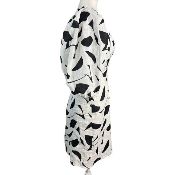 ASTR The Label Heather Abstract Print Cutout Puff Sleeve Mini Dress NWT Size M - Picture 7 of 8